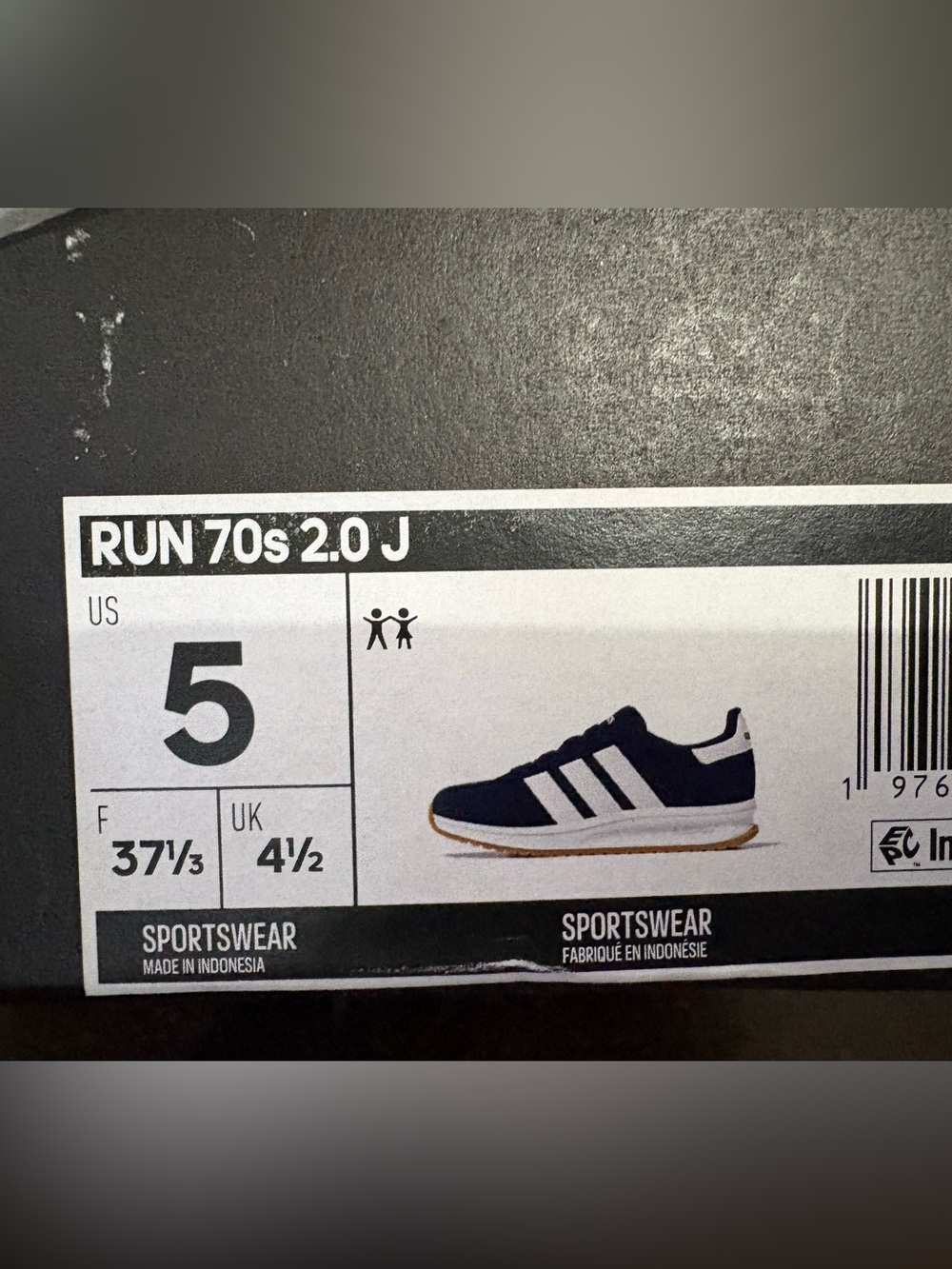 adidas womens Navy White Low-Top Sneakers run sl70 2.0 brand new in box. - Picture 5 of 5